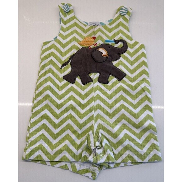 mudpie Baby Girls boys Bodysuit Romper Summer Clothes size 12-18M elephant - Picture 1 of 9